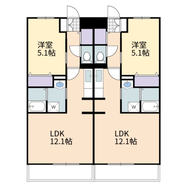 寺家駅前に建設中の賃貸マンションの間取り図